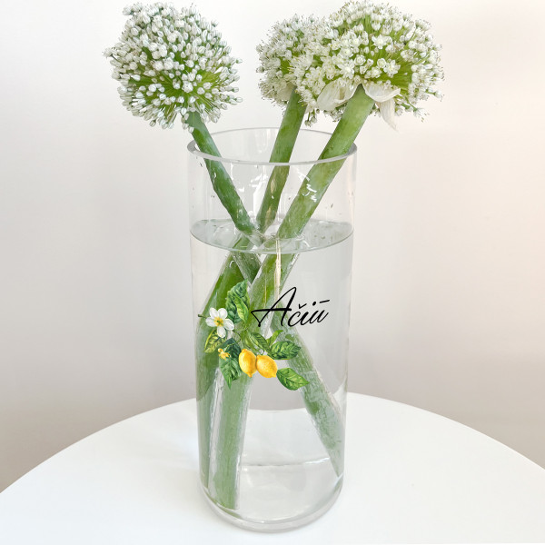 Stiklinė vaza "Ačiū"
