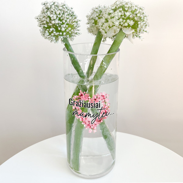 Stiklinė vaza "Gražiausiai mamytei"