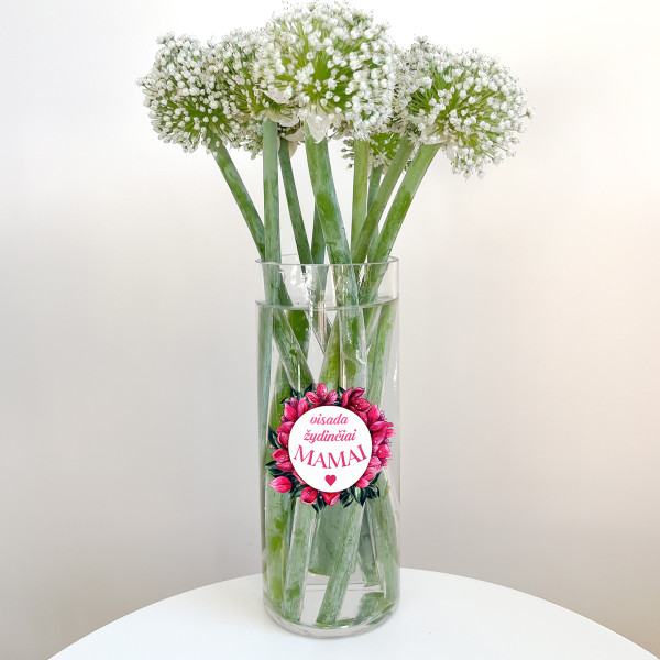 Stiklinė vaza "Mamytei"