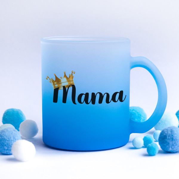Stiklinis matinis puodelis "Mama"