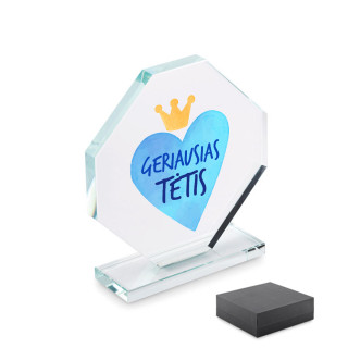 Stiklinis trofėjus dovanų dėžutėje "Geriausias tėtis"