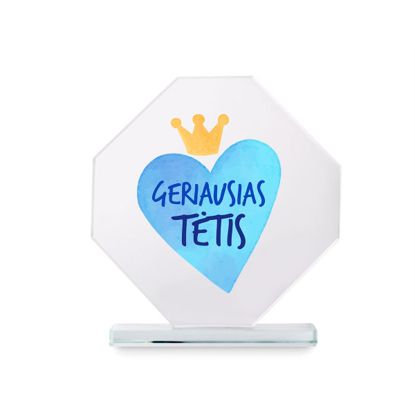 Stiklinis trofėjus dovanų dėžutėje "Geriausias tėtis"