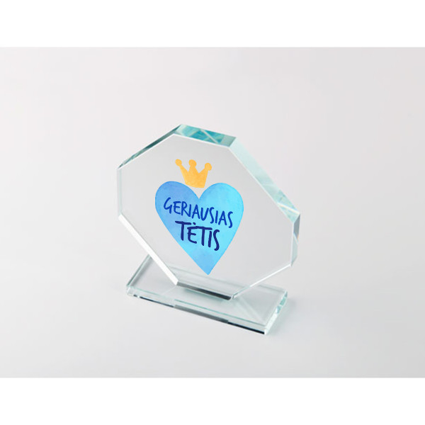 Stiklinis trofėjus dovanų dėžutėje "Geriausias tėtis"