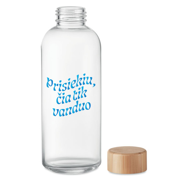 Stiklinis vandens butelis "Prisiekiu, čia tik vanduo" (650ml)