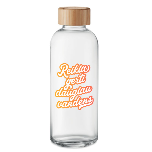 Stiklinis vandens butelis "Reikia gerti daugiau vandens" (650ml) Stiklinis vandens butelis "Reikia gerti daugiau vandens" (650ml)