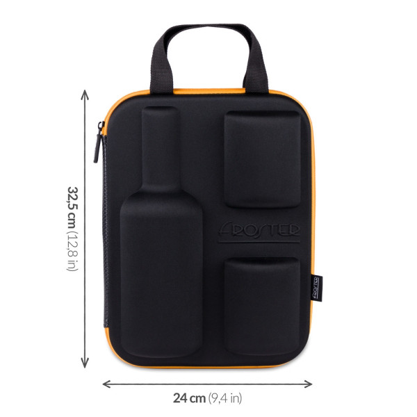 Stilingas viskio rinkinys: 2 taurės ir dėklas buteliui