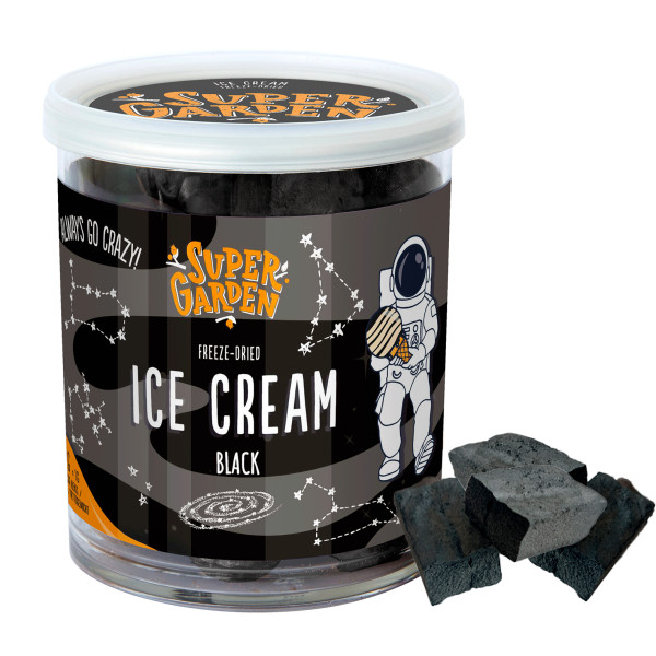 SUPER GARDEN šaltyje džiovinti vaniliniai juodieji ledai, 35g