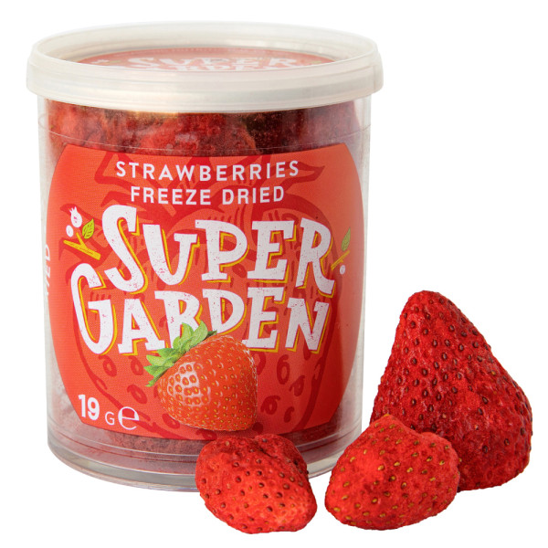 SUPER GARDEN šaltyje džiovintos braškės, 19g SUPER GARDEN šaltyje džiovintos braškės, 19g