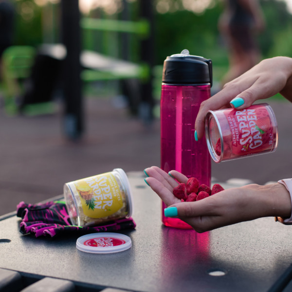 SUPER GARDEN šaltyje džiovintos braškės, 19g