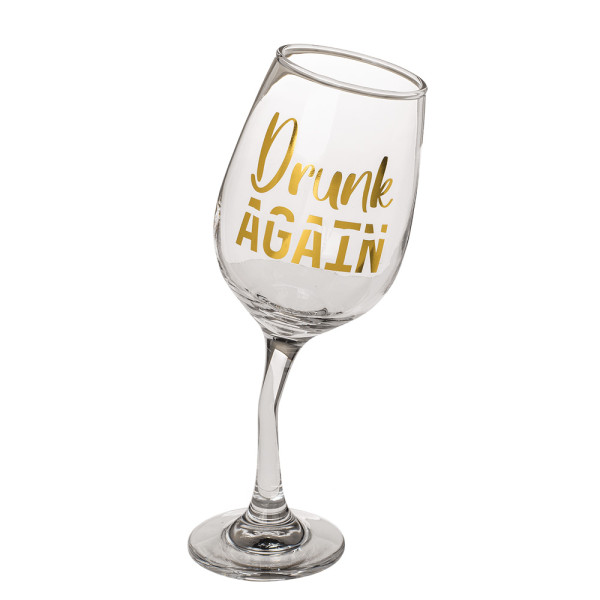 Svyruojanti vyno taurė "Drunk again"  (420ml)