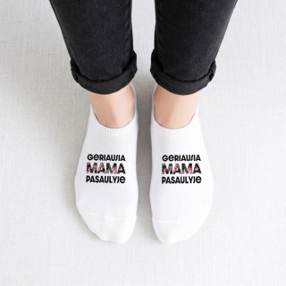 Trumpos moteriškos kojinės "Geriausia mama pasaulyje"