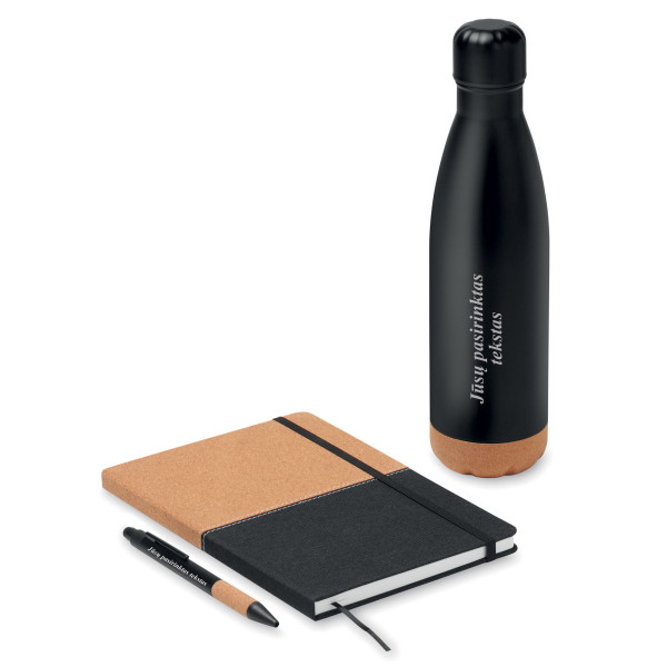 Tvarus dovanų rinkinys "ECO Black" su Jūsų pasirinktu tekstu