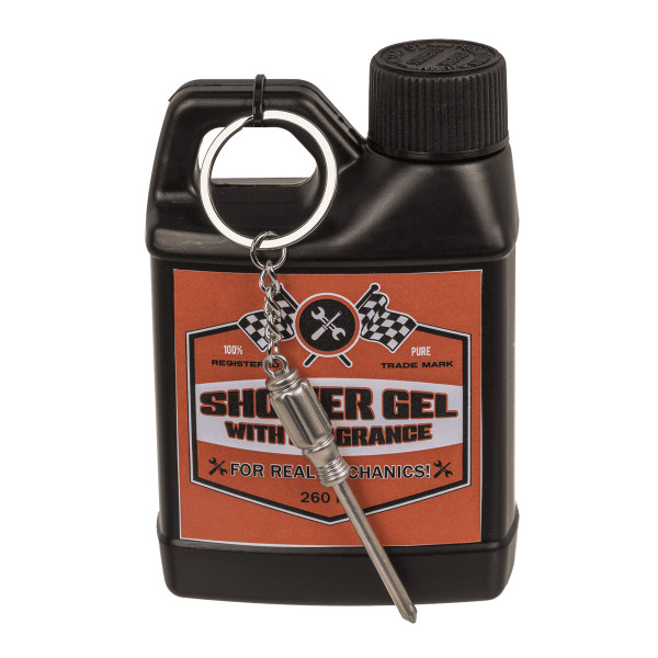 Universali dušo želė vyrams "Motor Oil" (260ml) + raktų pakabukas