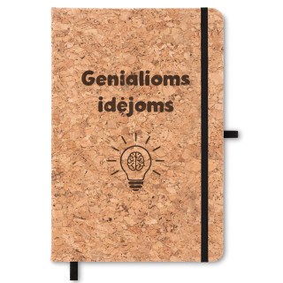 Užrašų knygelė kamštiniu viršeliu "Genialioms idėjoms" (A5)