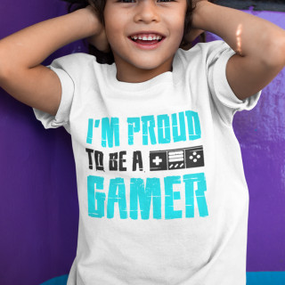 Vaikiški marškinėliai "I'm proud to be a gamer"