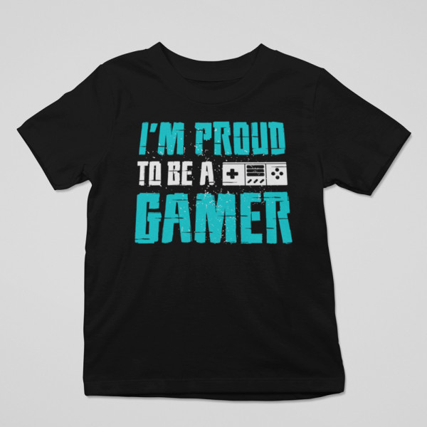 Vaikiški marškinėliai "I\'m proud to be a gamer"