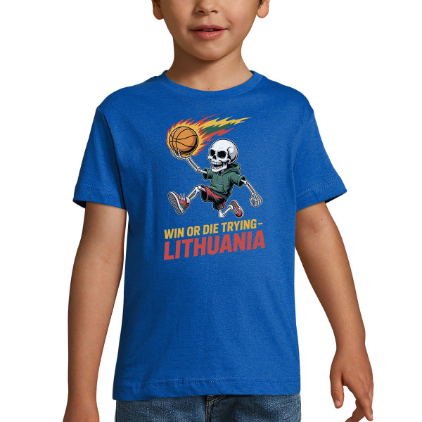 Vaikiški marškinėliai "Lithuania: win or die trying"
