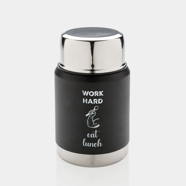 Vakuuminis maisto termosas su šaukštu "Work hard. Eat lunch."