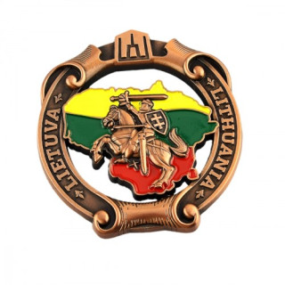 Vario spalvos magnetas "Lithuania" su lietuviškais simboliais