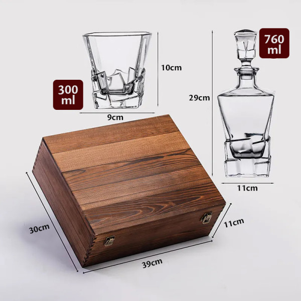 Viskio rinkinys medinėje dėžutėje "ELIXIR - tėčio mėgstamiausias viskis"