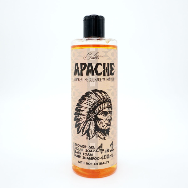 Vyriškas dušo gelis, šampūnas, putos ir muilas 4in1 "Apache" (400ml)