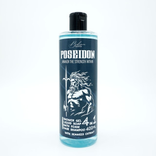 Vyriškas dušo gelis, šampūnas, putos ir muilas 4in1 "Poseidon" (400ml)