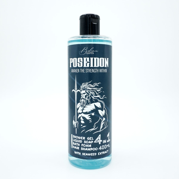 Vyriškas dušo gelis, šampūnas, putos ir muilas 4in1 "Poseidon" (400ml)