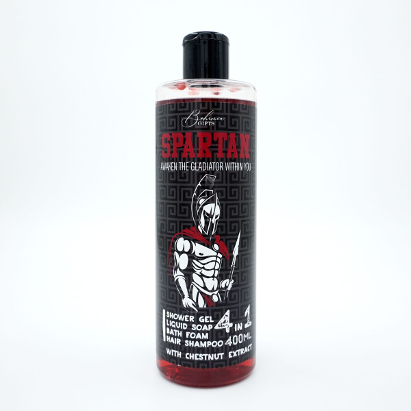 Vyriškas dušo gelis, šampūnas, putos ir muilas 4in1 "Spartan" (400ml)