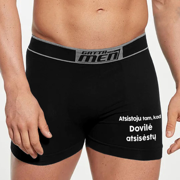 Vyriški apatiniai "Atsistoju tam" su Jūsų pasirinktu vardu