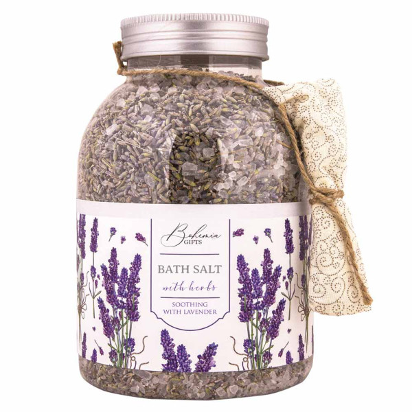 XL atpalaiduojanti vonios druska su žolelėmis "Raminanti levanda" (1200g)