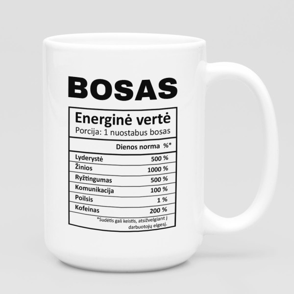 XL puodelis "Boso sudėtis" (450ml)