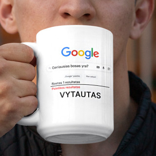 XL puodelis "Geriausias bosas yra" su Jūsų pasirinktu vardu (450ml)