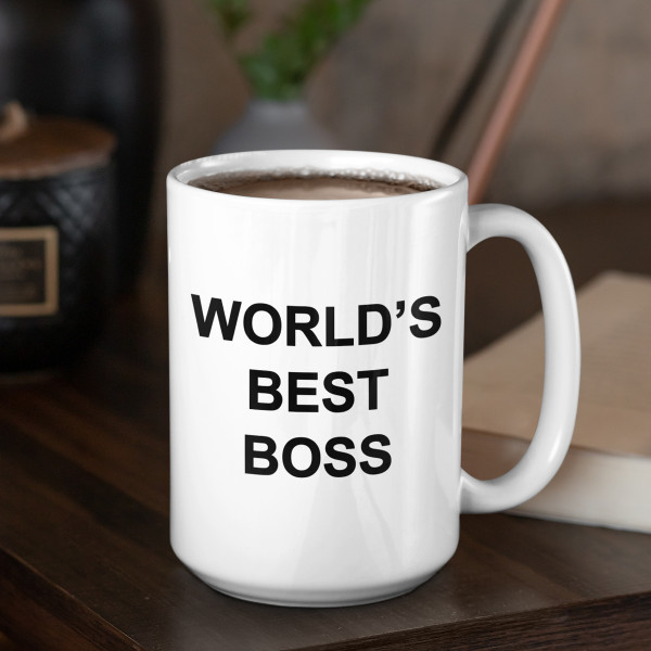 XL puodelis "World's best boss" (450ml)