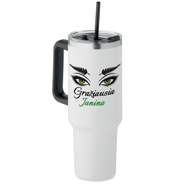 XL termopuodelis "Gražiausia Janina" (1200ml) XL termopuodelis "Gražiausia Janina" (1200ml)