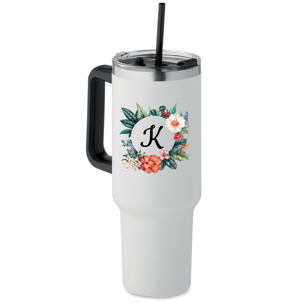 XL termopuodelis "Inicialas" su Jūsų pasirinkta raide (1200ml)