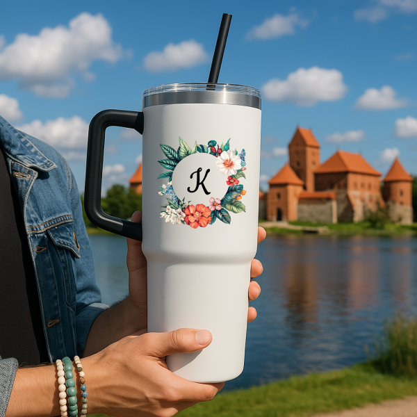 XL termopuodelis "Inicialas" su Jūsų pasirinkta raide (1200ml)