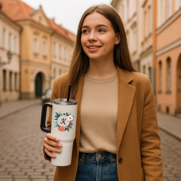 XL termopuodelis "Inicialas" su Jūsų pasirinkta raide (1200ml)