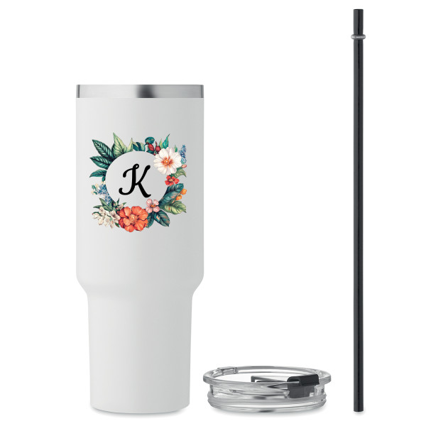 XL termopuodelis "Inicialas" su Jūsų pasirinkta raide (1200ml)