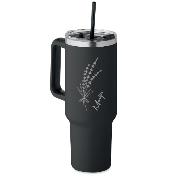 XL termopuodelis "Levandos" (1200ml) su jūsų pasirinktu vardu