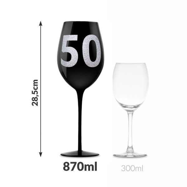 XXL Vyno taurė su skaičiumi 50 (860ml)